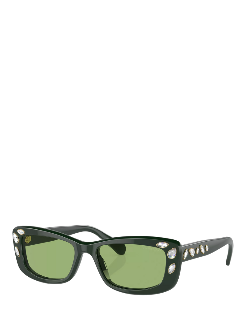 Swarovski pillow sunglasses red acetate lens width 54mm, imported from the UK