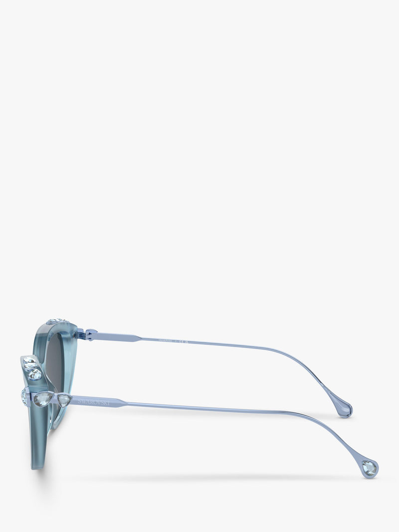Swarovski cat eye sunglasses Opal Light Blue/Grey - British product