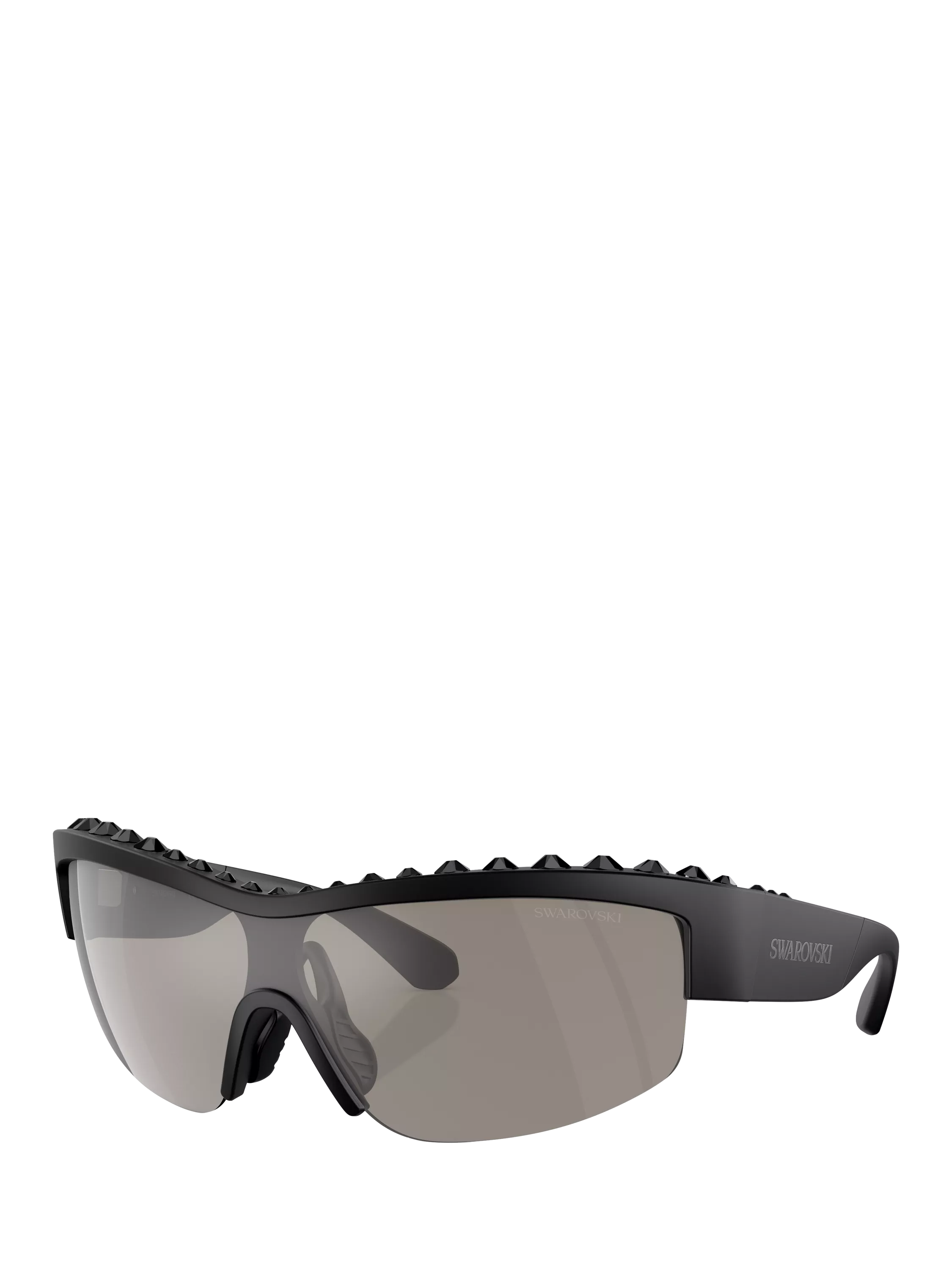 Swarovski oval mirrored sunglasses matte black silver (British brand)