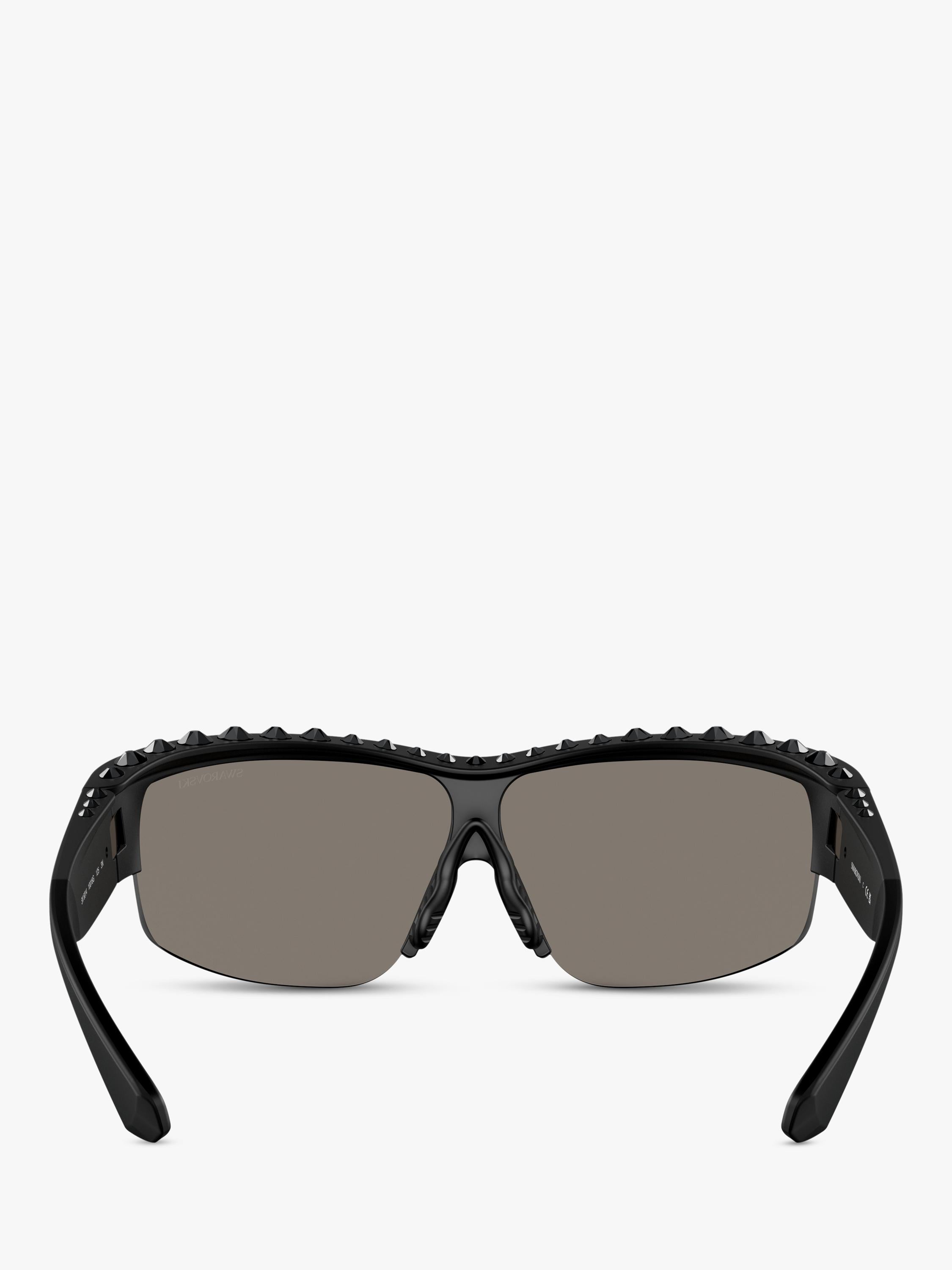 Swarovski oval mirrored sunglasses matte black silver (British brand)