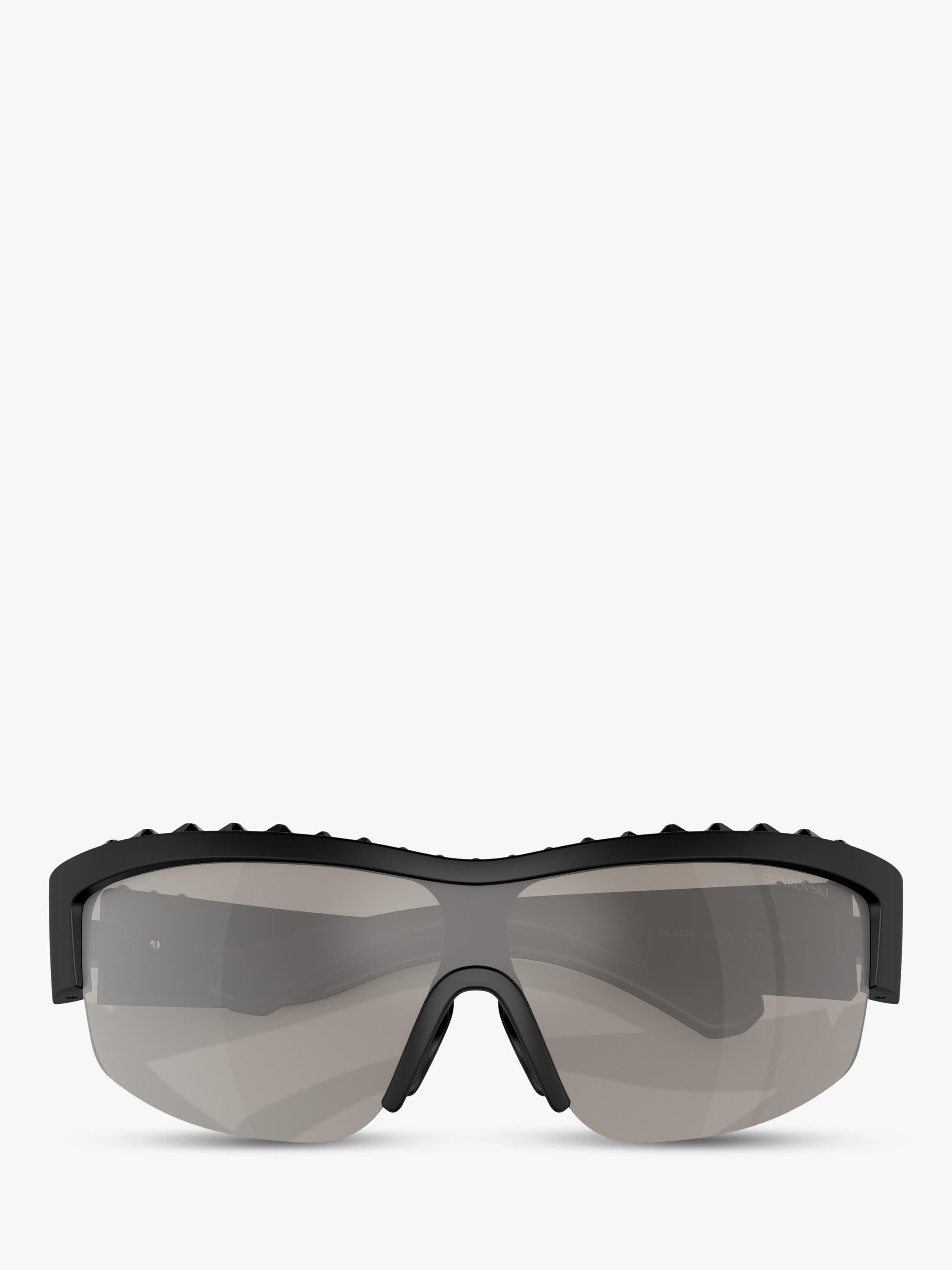 Swarovski oval mirrored sunglasses matte black silver (British brand)