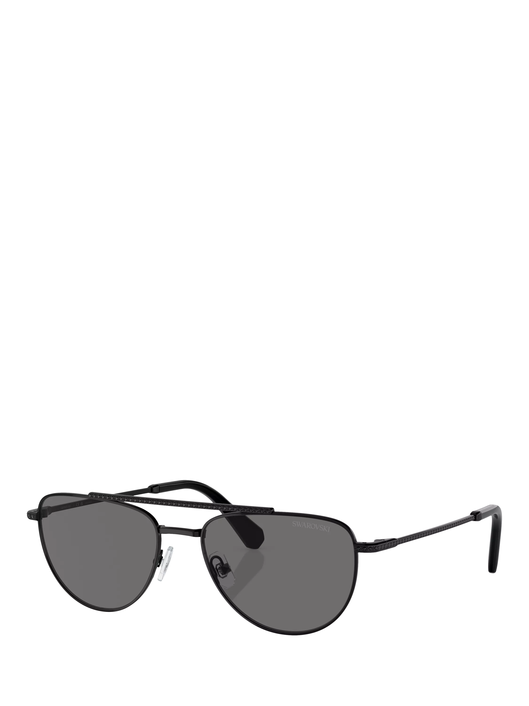 Swarovski polarised oval sunglasses black grey 53mm, imported from the UK