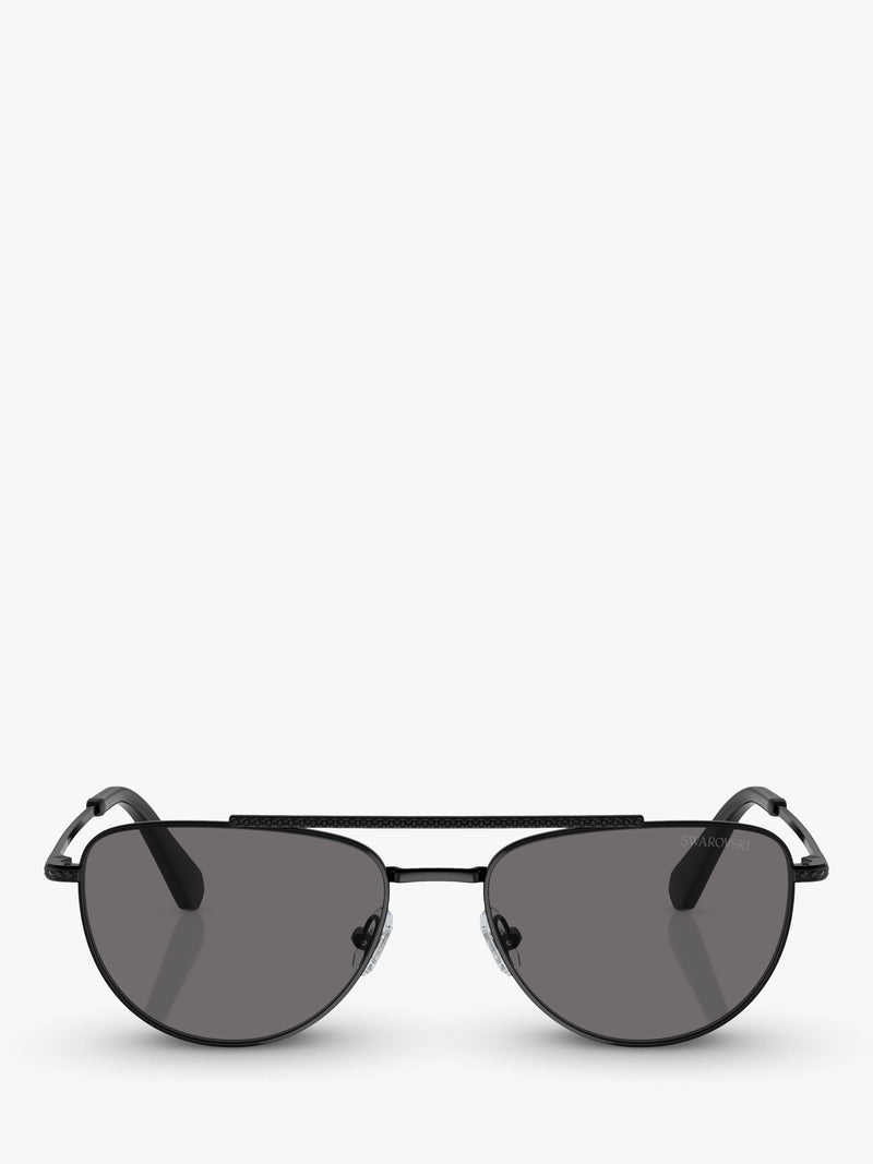 Swarovski polarised oval sunglasses black grey 53mm, imported from the UK