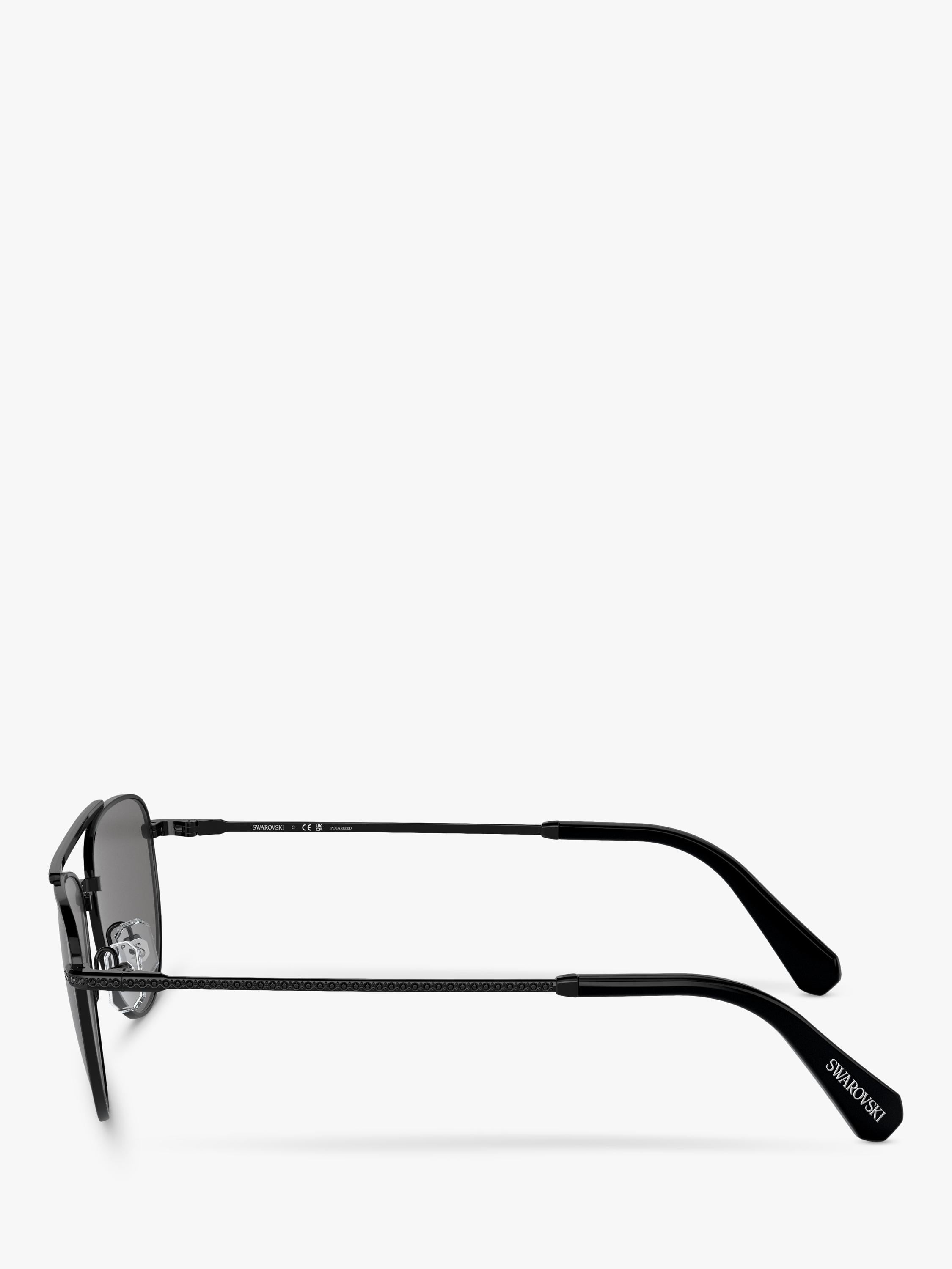Swarovski polarised oval sunglasses black grey 53mm, imported from the UK