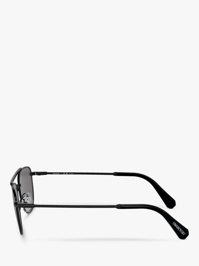 Swarovski polarised oval sunglasses black grey 53mm, imported from the UK