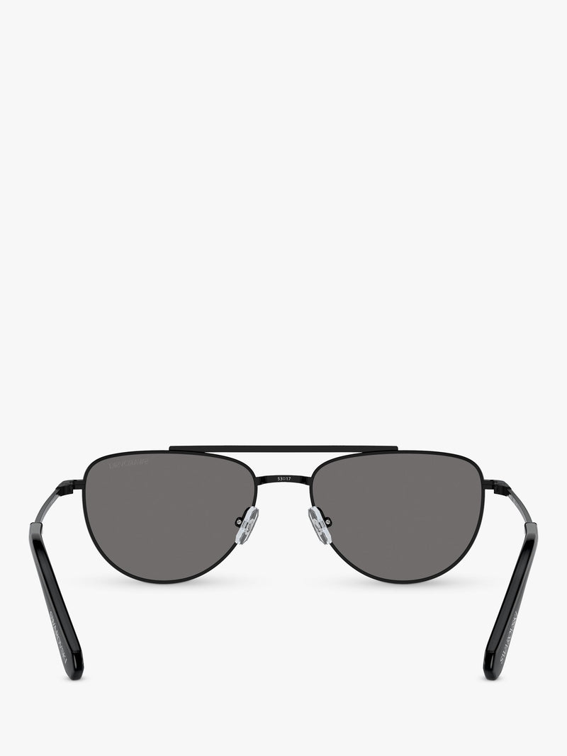 Swarovski polarised oval sunglasses black grey 53mm, imported from the UK