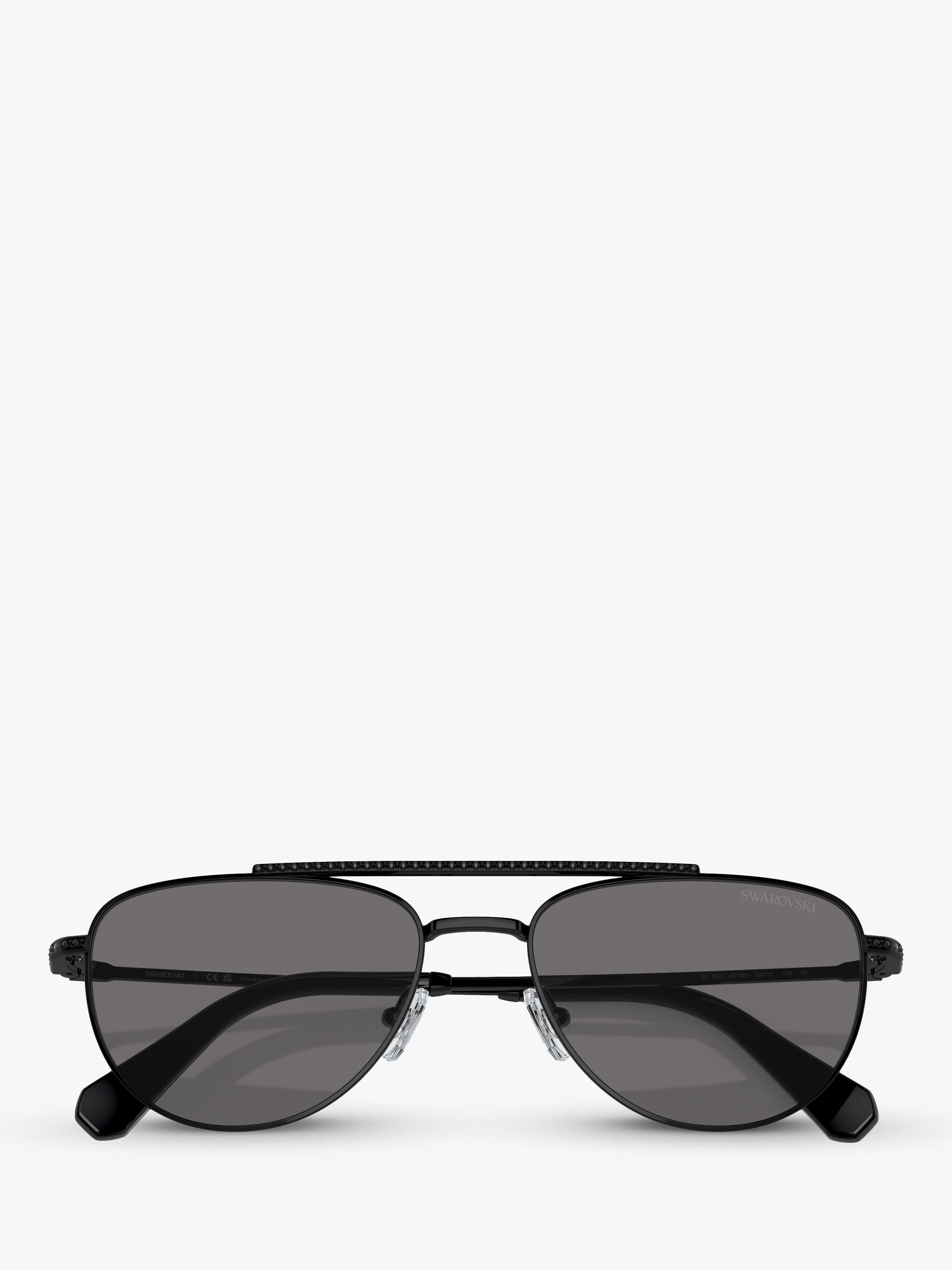Swarovski polarised oval sunglasses black grey 53mm, imported from the UK
