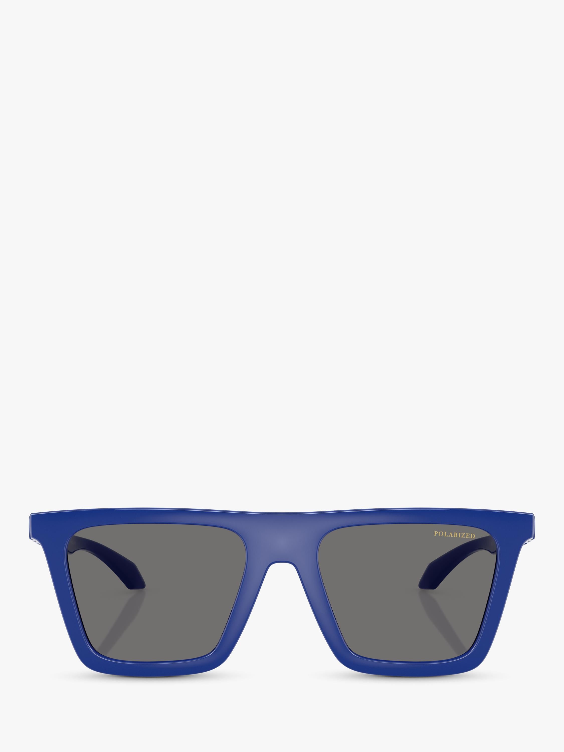 Versace polarised rectangular sunglasses in blue 53mm lens, imported from the UK