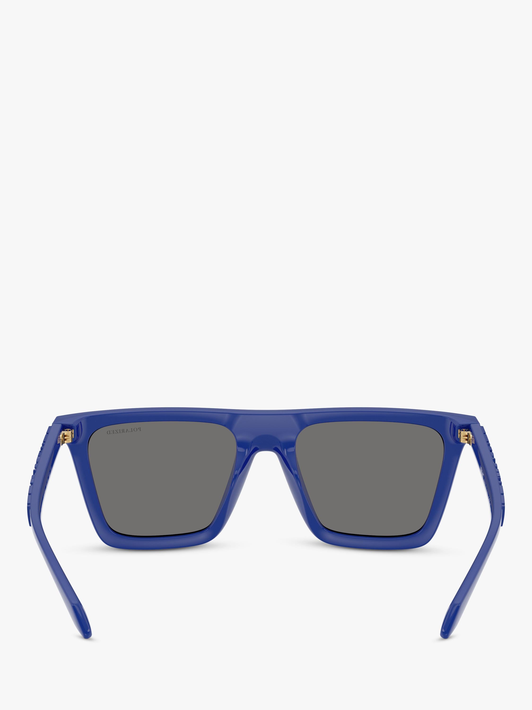 Versace polarised rectangular sunglasses in blue 53mm lens, imported from the UK