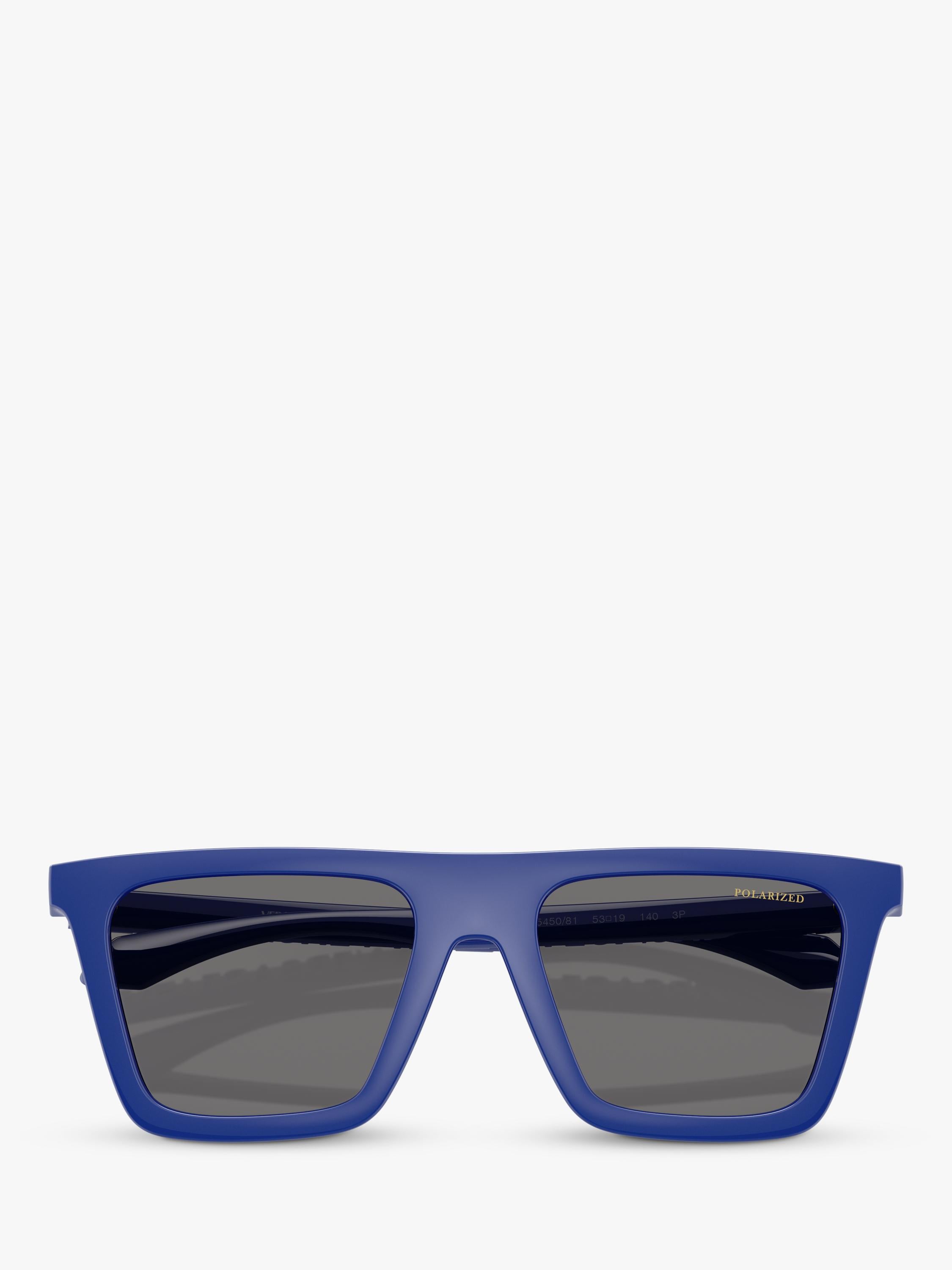 Versace polarised rectangular sunglasses in blue 53mm lens, imported from the UK