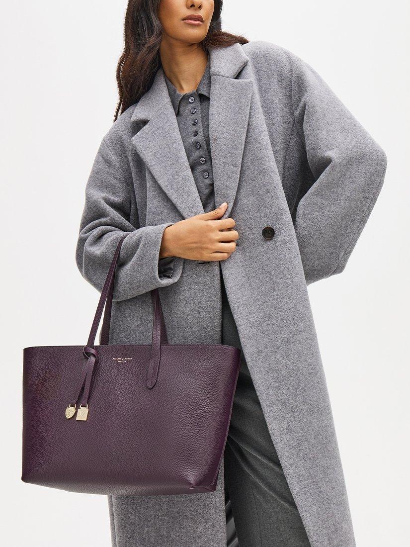 Aspinal of London fig leather tote bag - British product