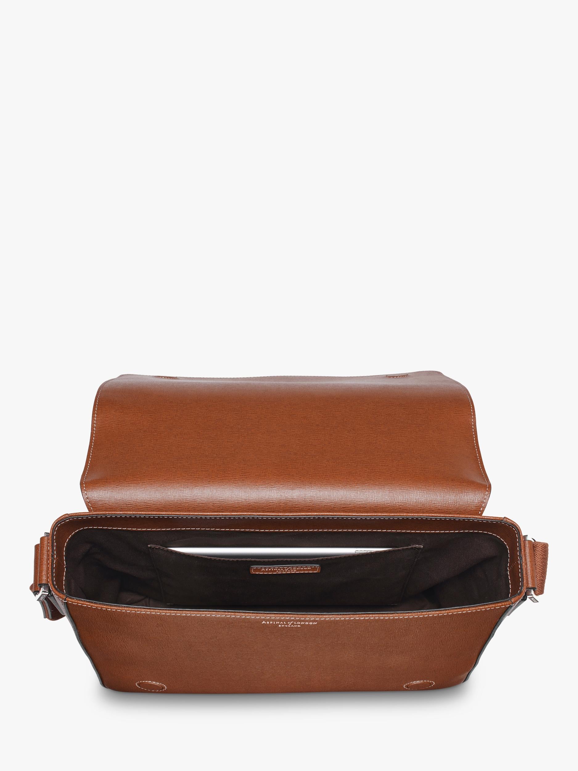 Aspinal of London Reporter Leather Satchel, full-grain leather (British brand)