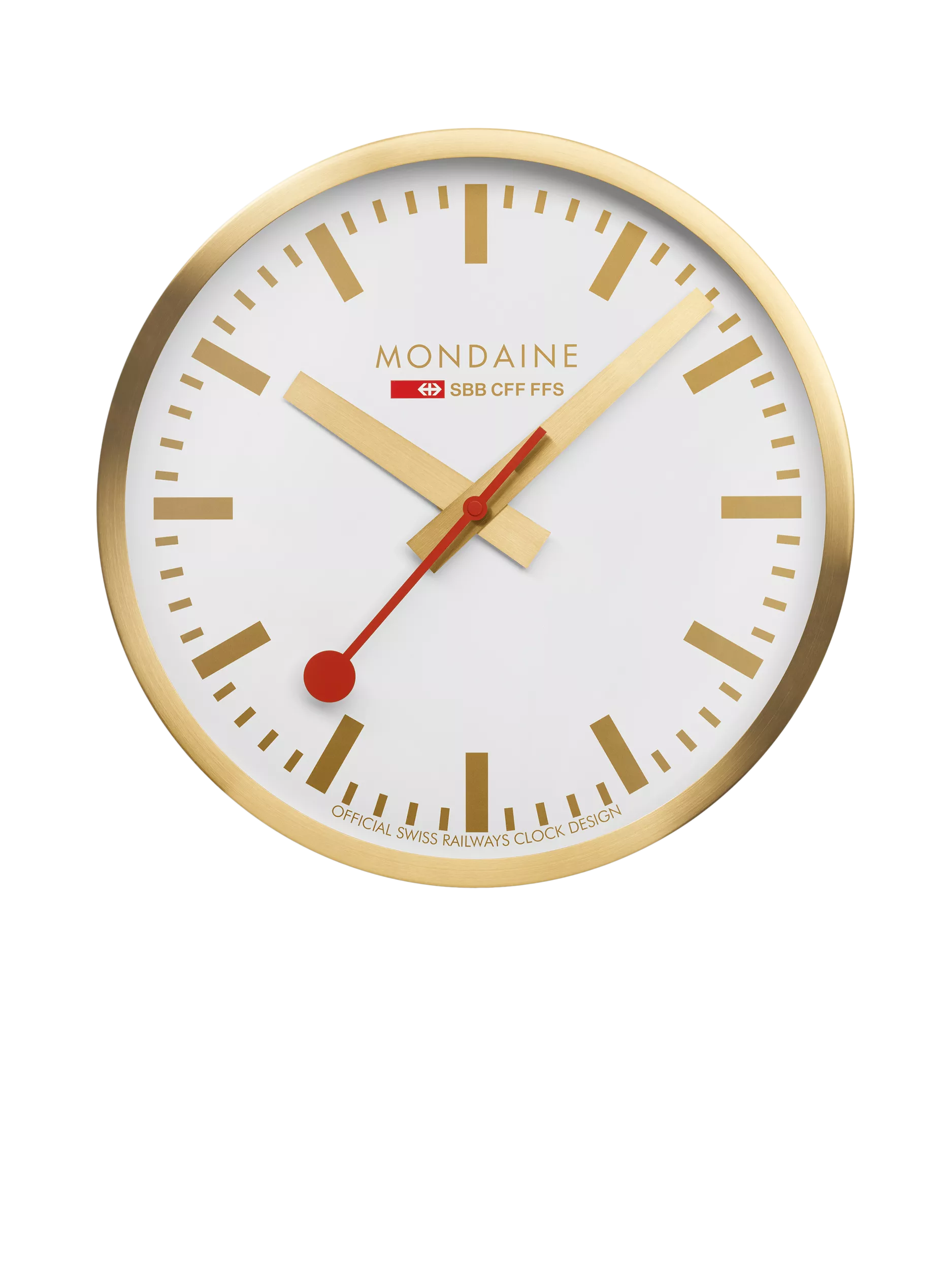 Mondaine Swiss Railways wall clock gold 25cm (British brand)