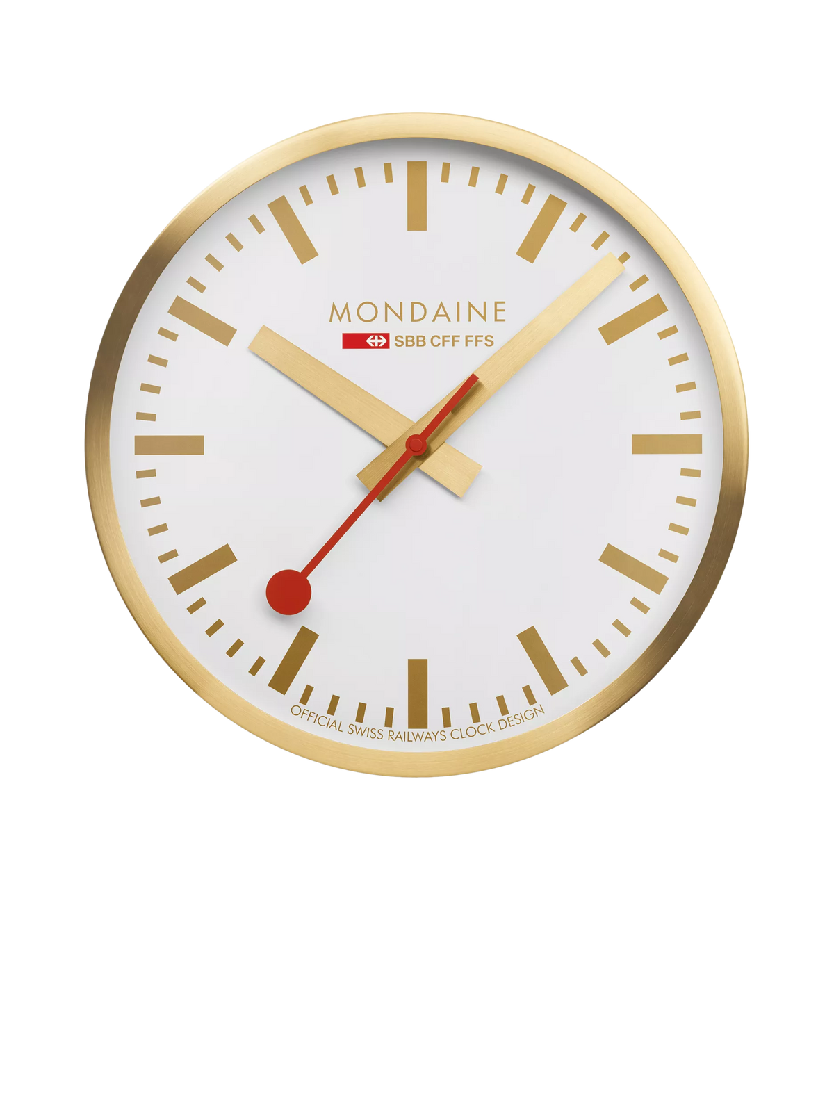 Mondaine Swiss Railways wall clock gold 25cm (British brand)