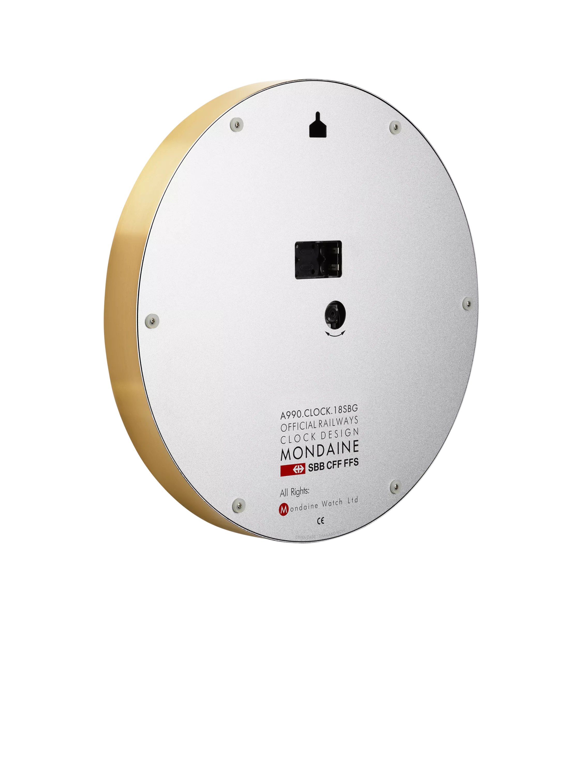 Mondaine Swiss Railways wall clock gold 25cm (British brand)