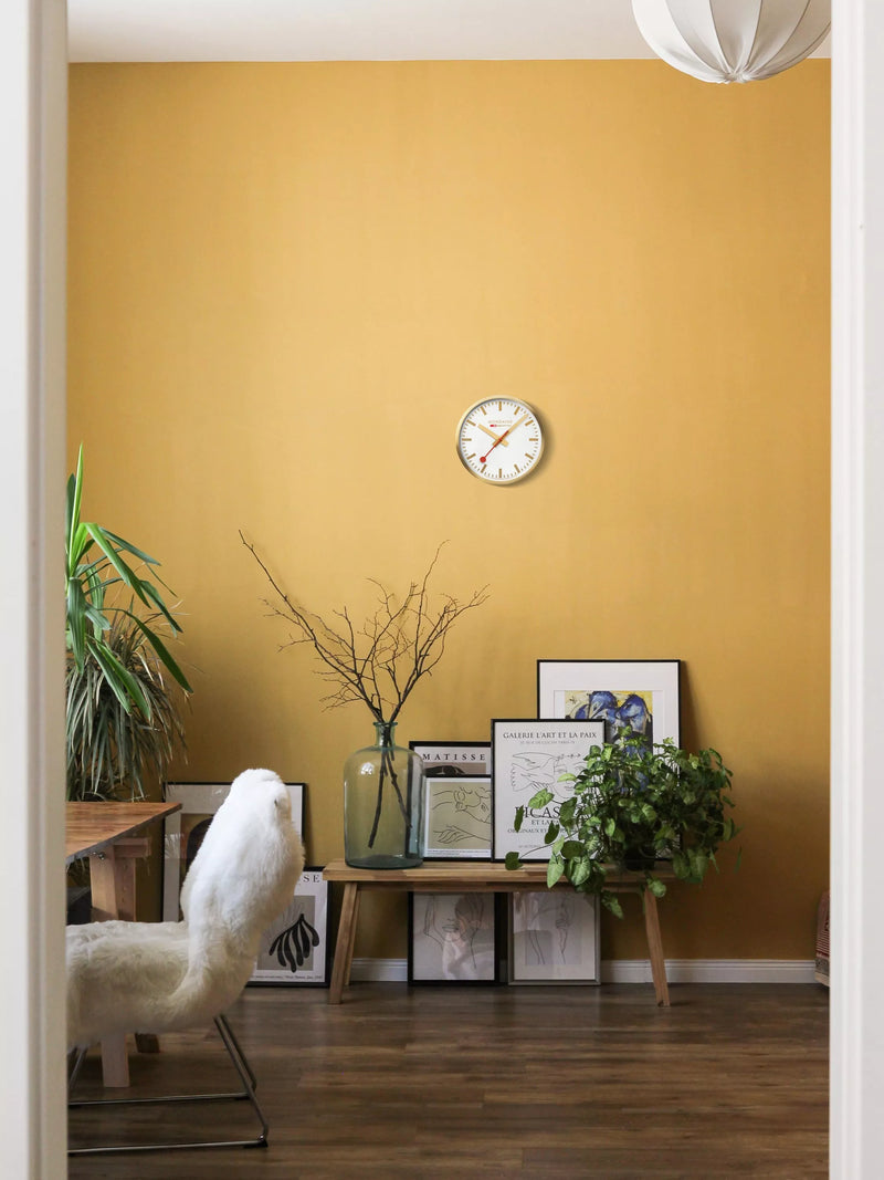 Mondaine Swiss Railways wall clock gold 25cm (British brand)