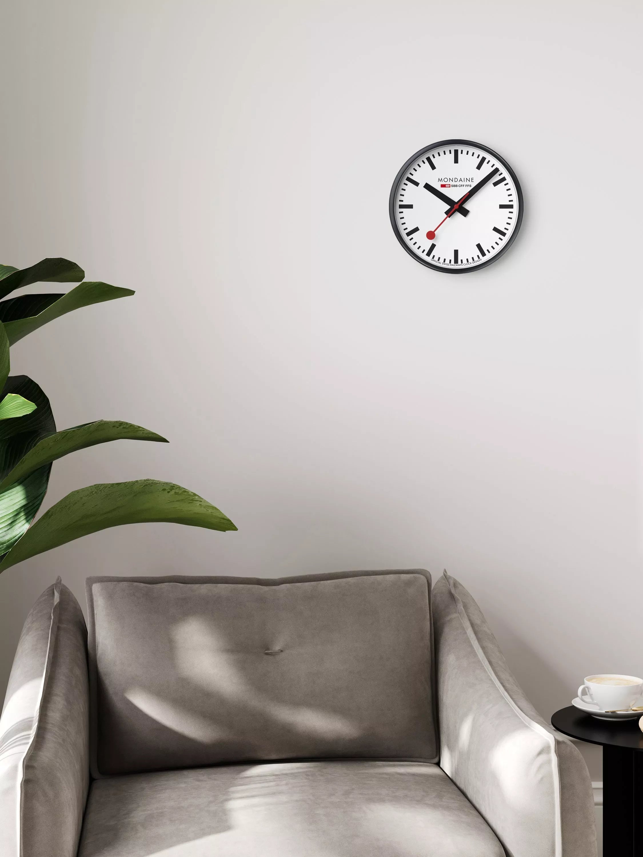 Mondaine official Swiss railways wall clock 25cm, imported from the UK