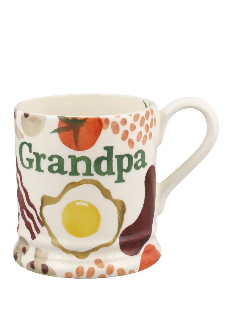 Emma Bridgewater earthenware mug breakfast grandad design 300ml - British product