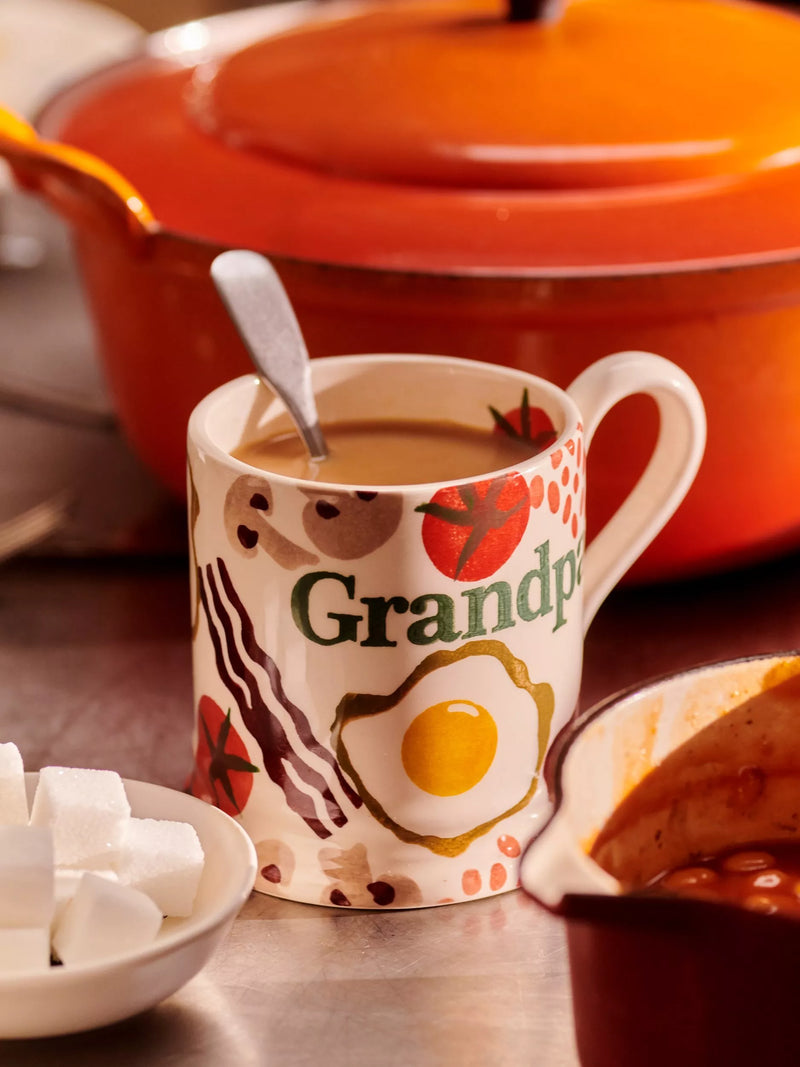 Emma Bridgewater earthenware mug breakfast grandad design 300ml - British product