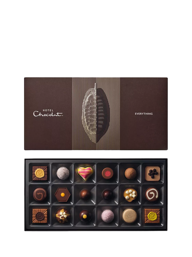 Hotel Chocolat Everything Chocolate Box 18-piece 210g, imported from the UK