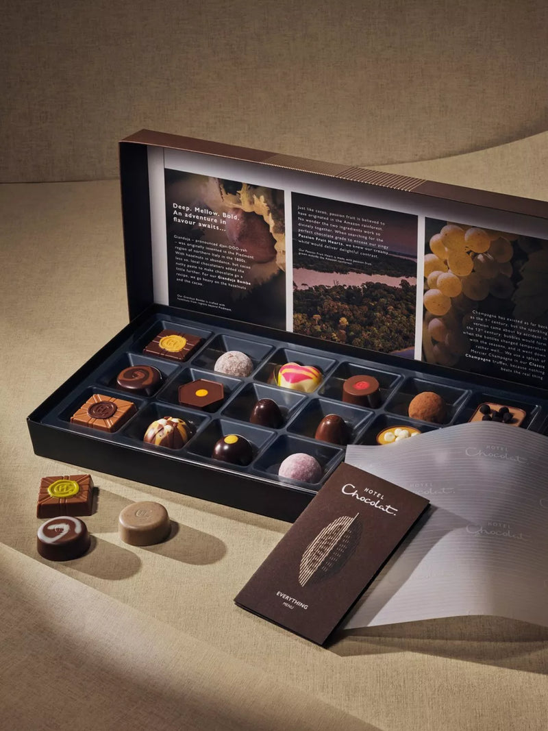 Hotel Chocolat Everything Chocolate Box 18-piece 210g, imported from the UK