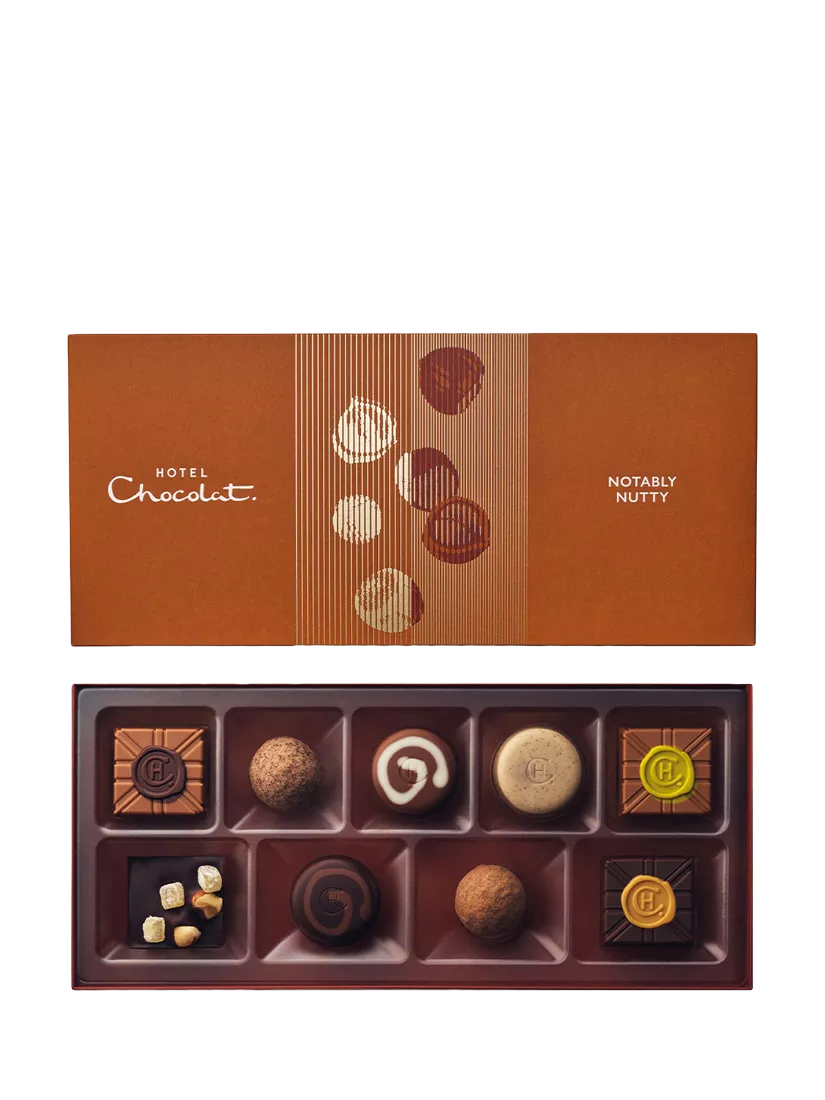 Hotel Chocolat nutty chocolate box 9-piece 105g, UK version