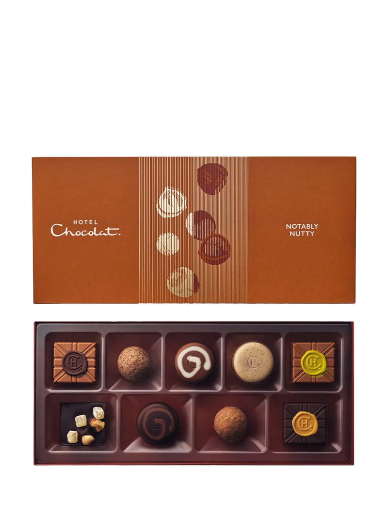 Hotel Chocolat nutty chocolate box 9-piece 105g, UK version