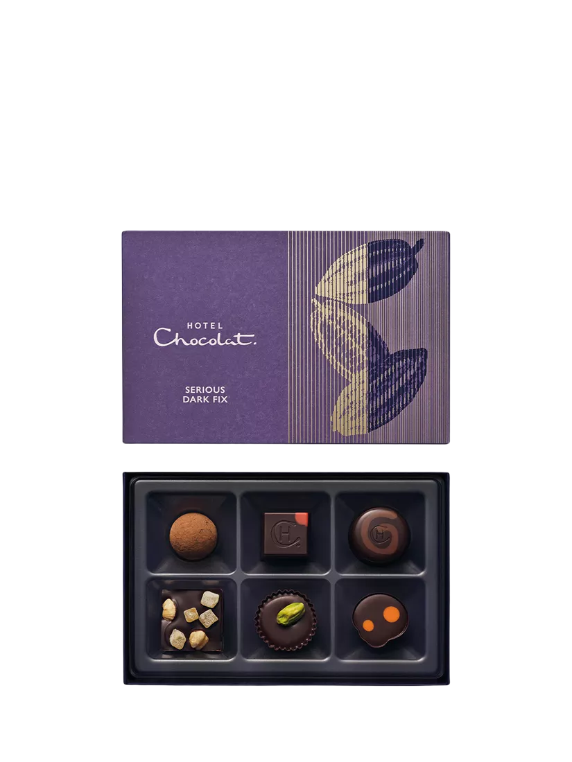 Hotel Chocolat Dark Fix chocolate box 72g, UK version