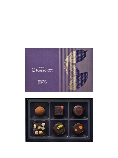John Lewis Hotel Chocolat Serious Dark Fix Dark Chocolate Box 6-Piece 72g- Buy online at McGrocer
