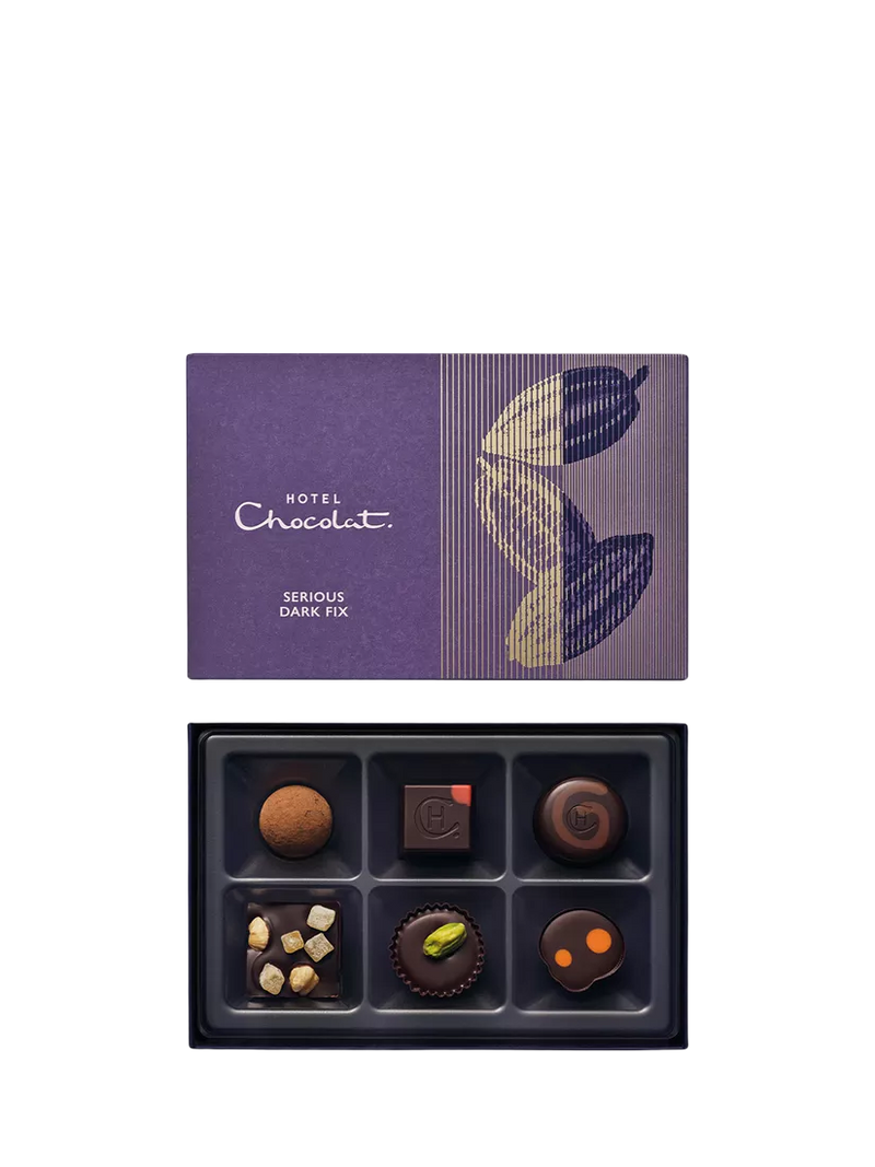 Hotel Chocolat Dark Fix chocolate box 72g, UK version