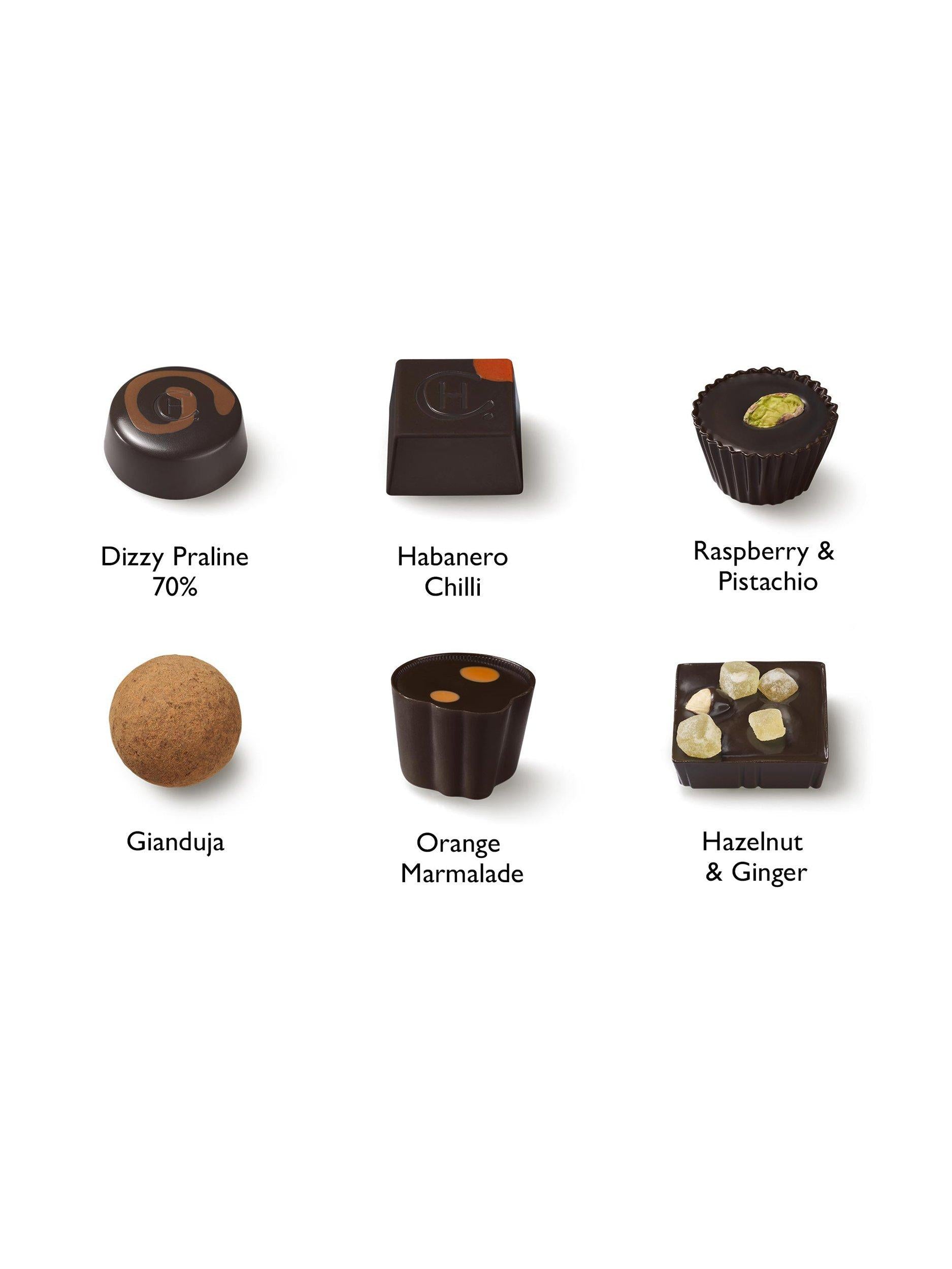 Hotel Chocolat Dark Fix chocolate box 72g, UK version