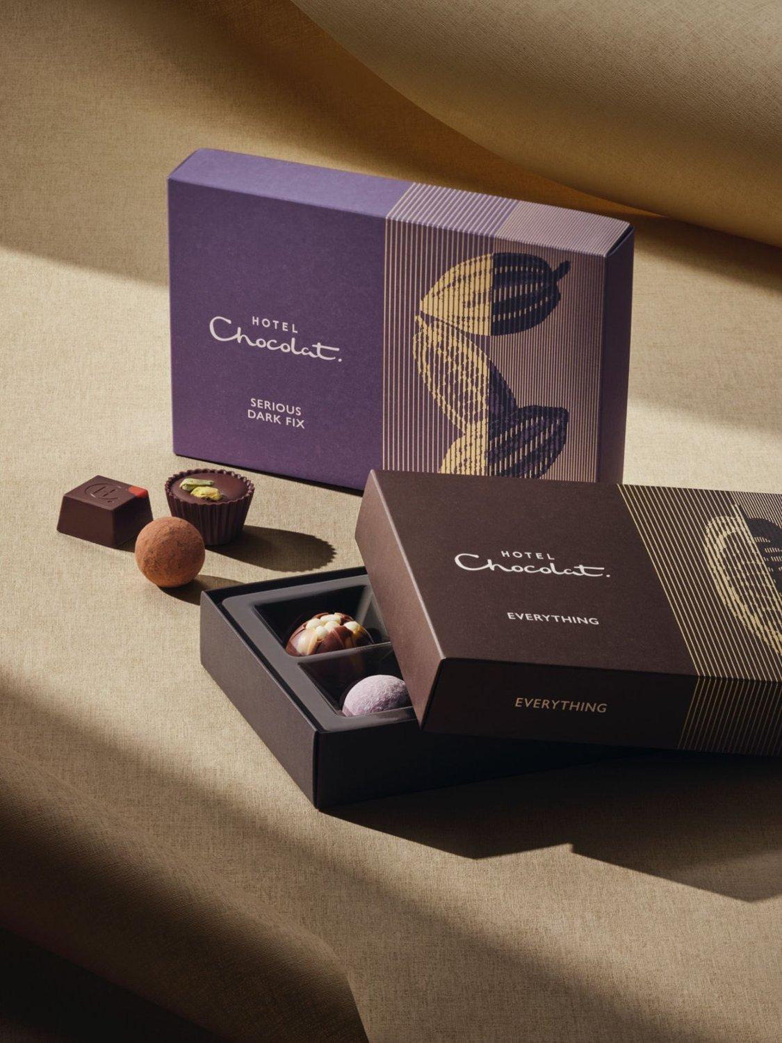 Hotel Chocolat Dark Fix chocolate box 72g, UK version