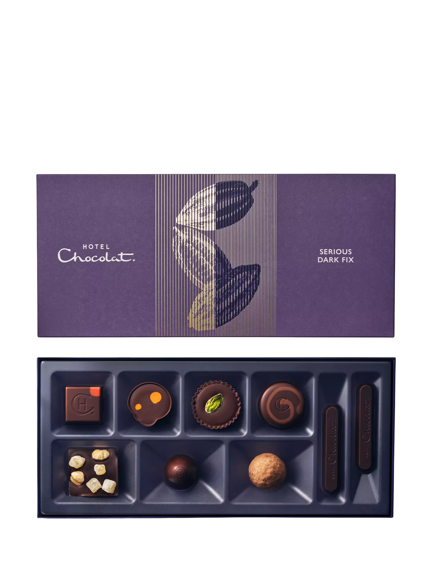 Hotel Chocolat Serious Dark Fix dark chocolate box 97g, imported from the UK
