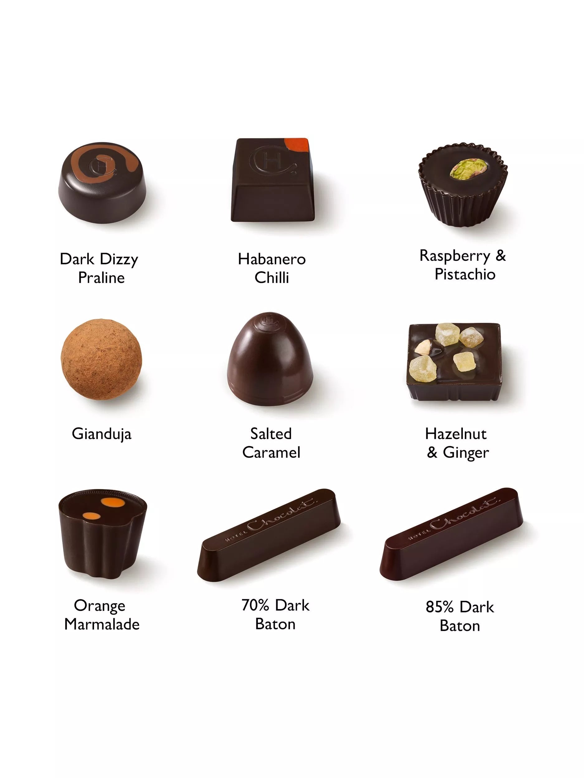 Hotel Chocolat Serious Dark Fix dark chocolate box 97g, imported from the UK