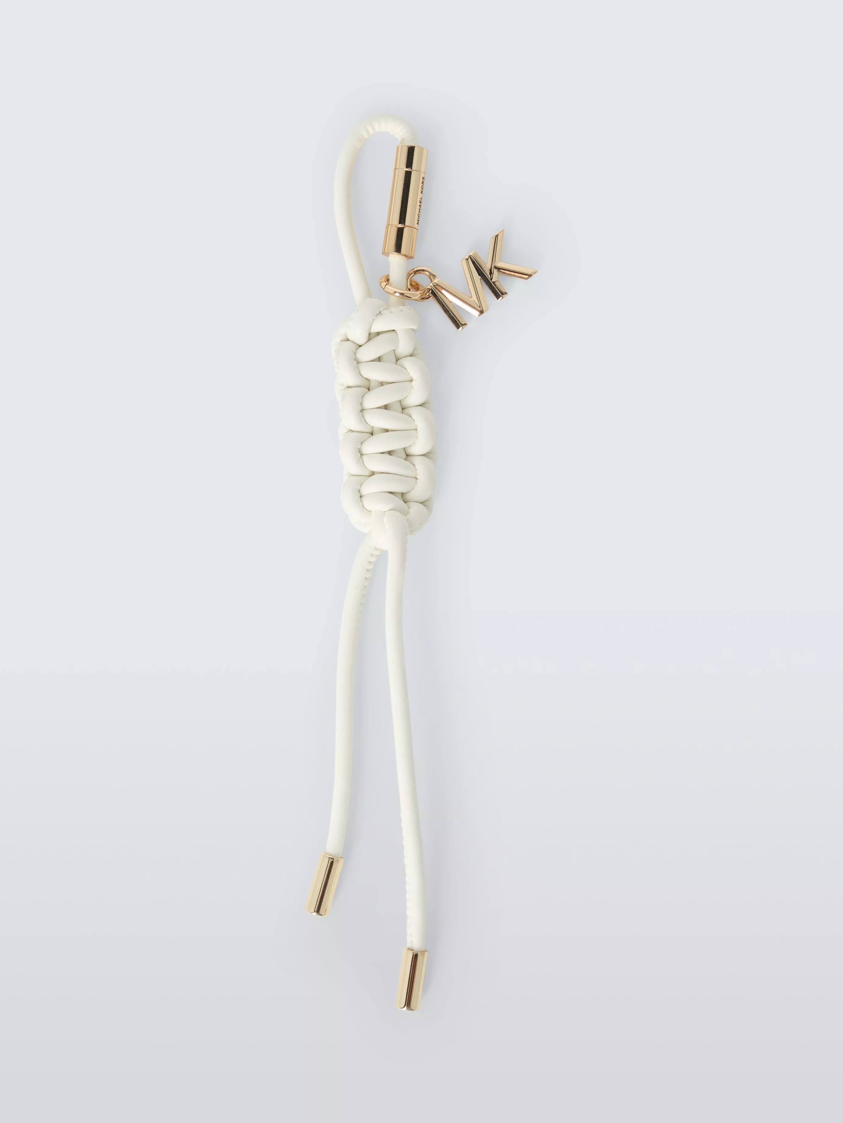 Michael Kors braided bag charm eggshell, UK version