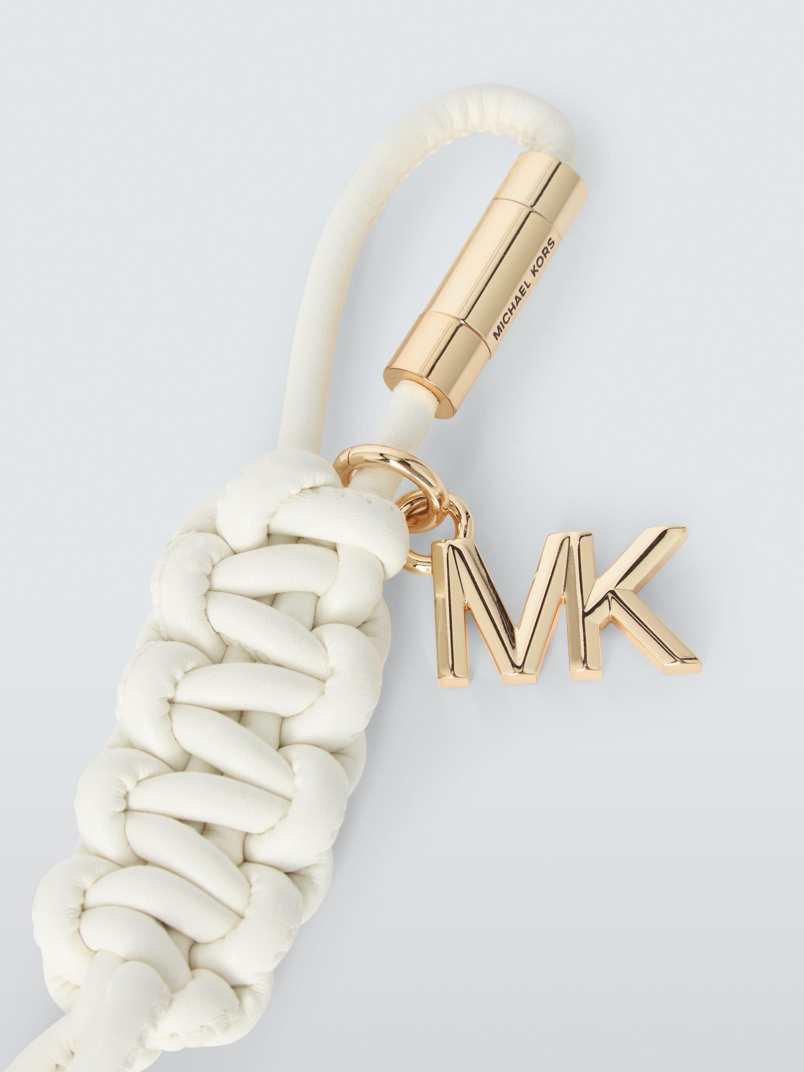 Michael Kors braided bag charm eggshell, UK version