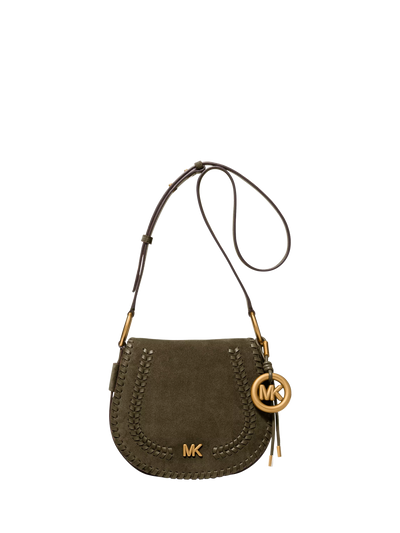 John Lewis Michael Kors Josie Medium Whipstitched Suede Saddle Bag- Buy online at McGrocer