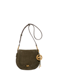 Michael Kors Josie medium suede saddle bag whipstitched - British product