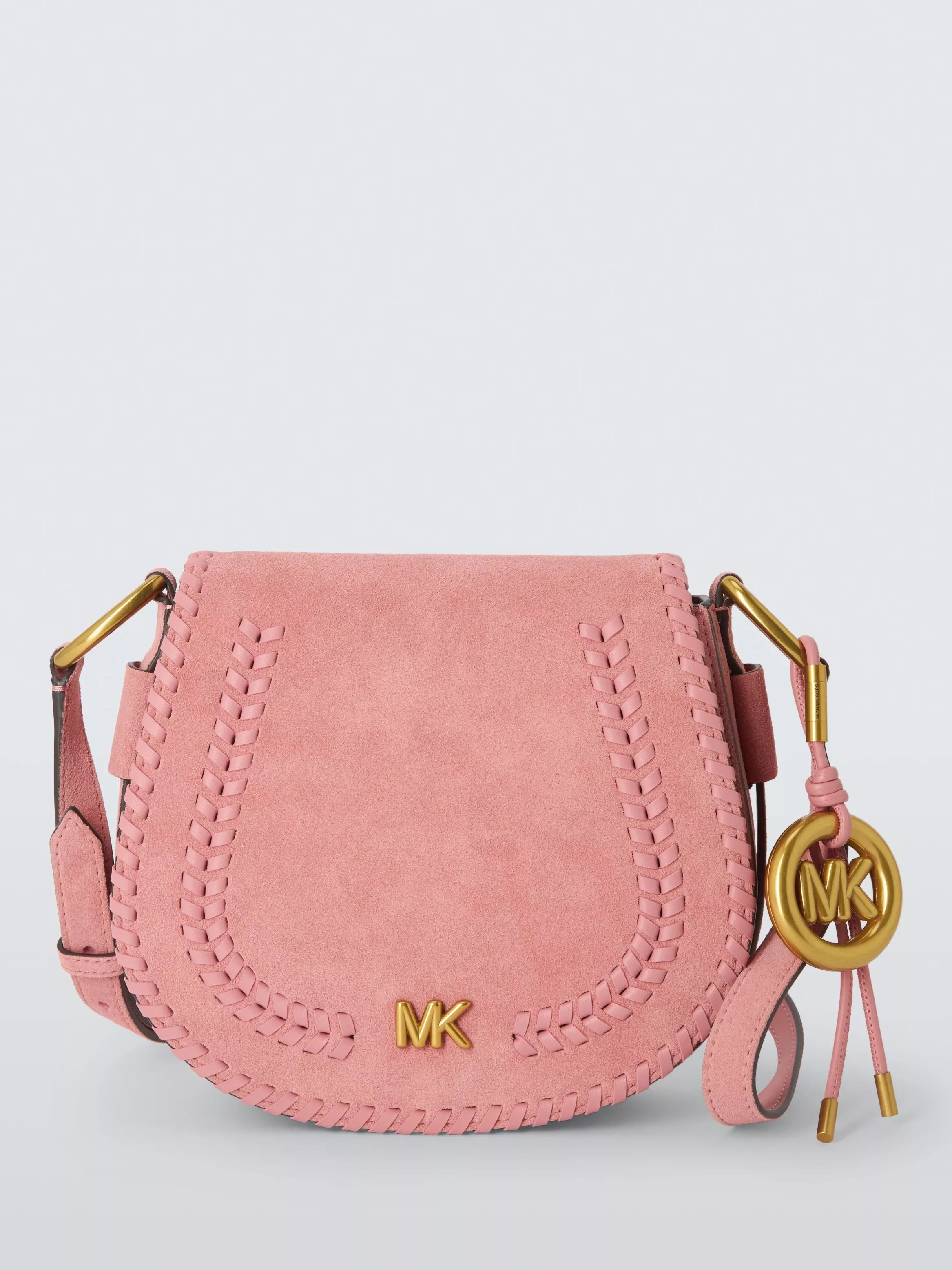 Michael Kors Josie Medium Whipstitched Suede Saddle Bag