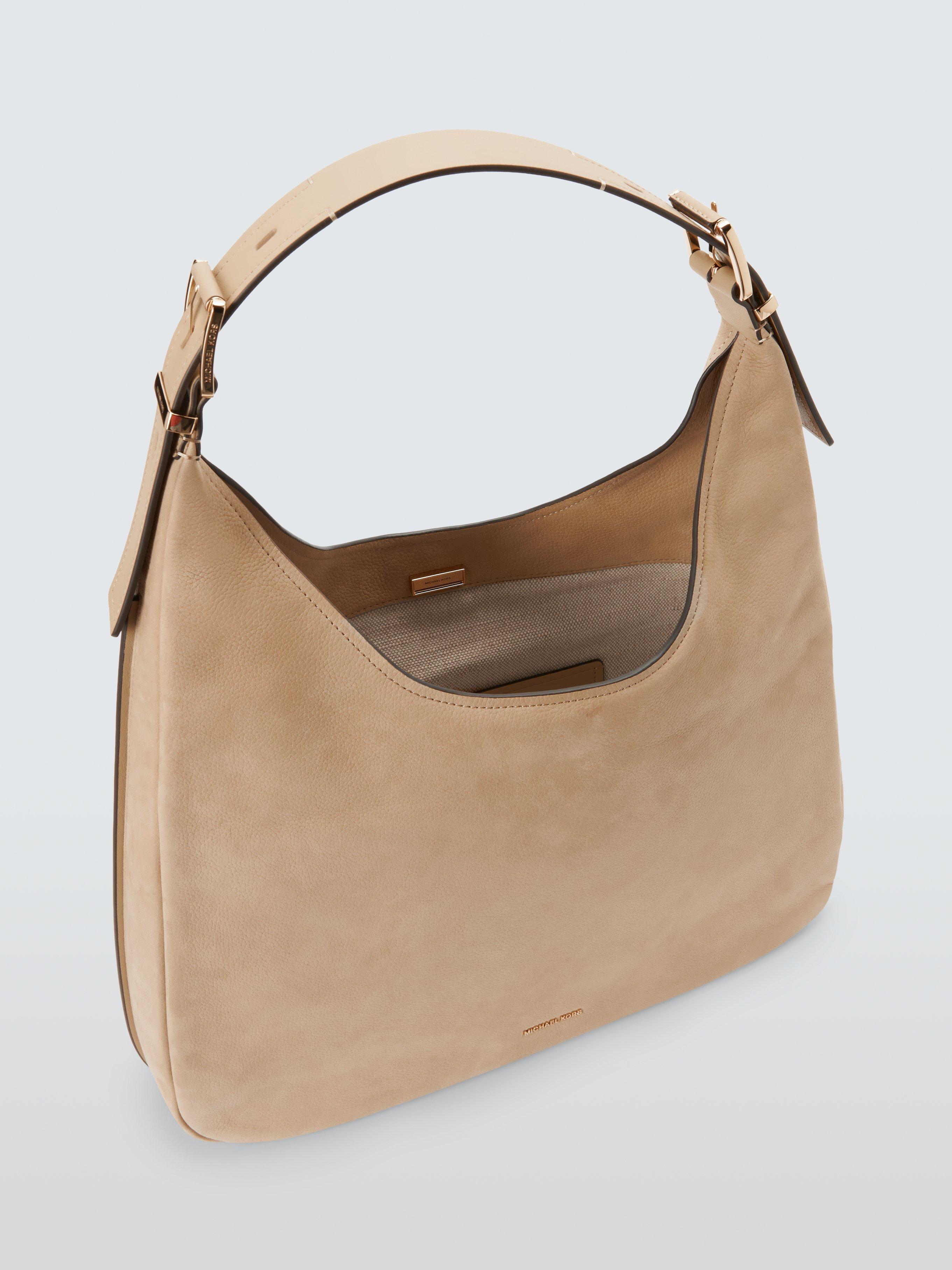 Michael Kors Nolita nubuck leather hobo bag khaki, UK version