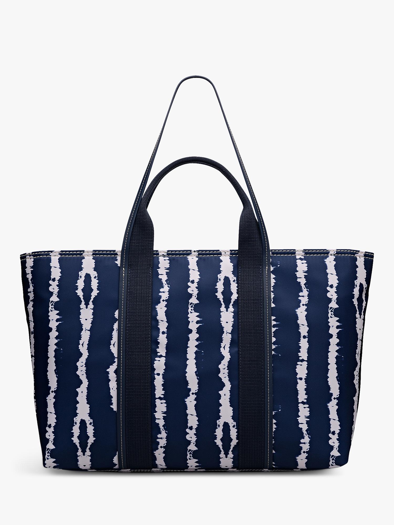Radley Halley Row stripe tote bag in Naval, UK version