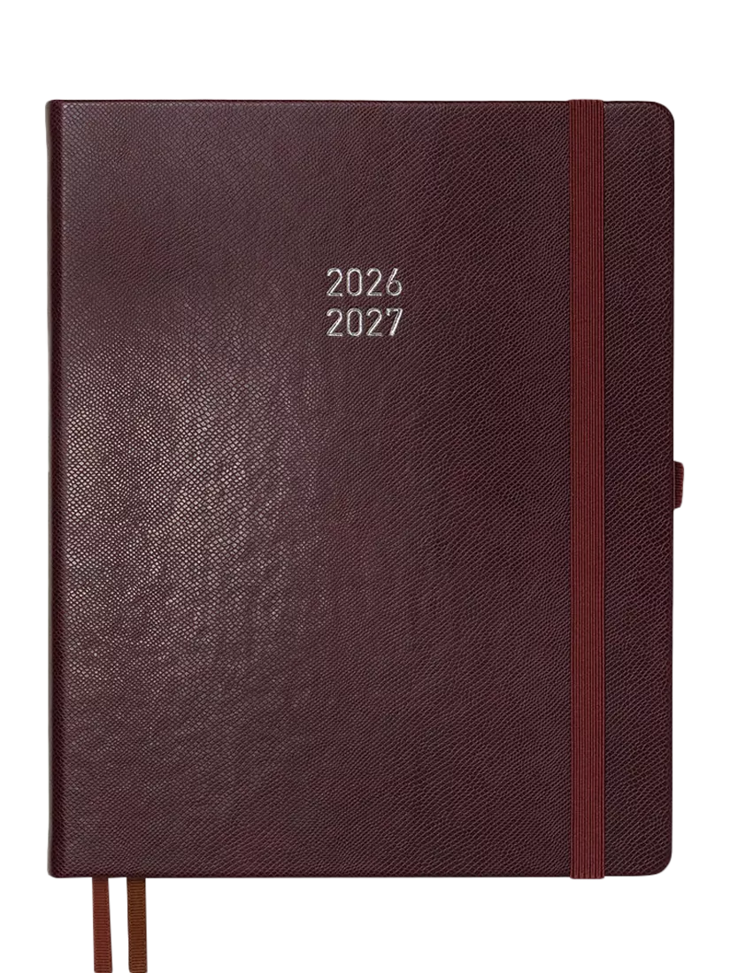 BLOX Academic Desk Diary week to view chocolate brown, imported from the UK