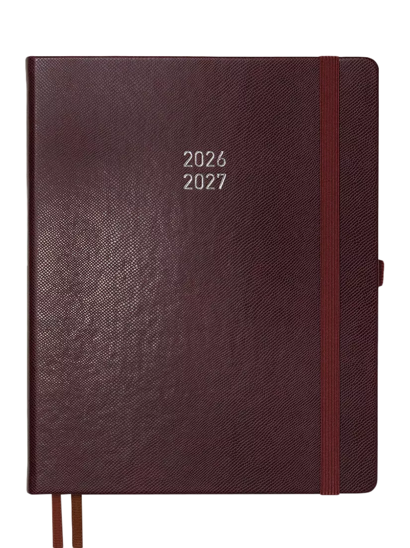 BLOX Academic Desk Diary week to view chocolate brown, imported from the UK
