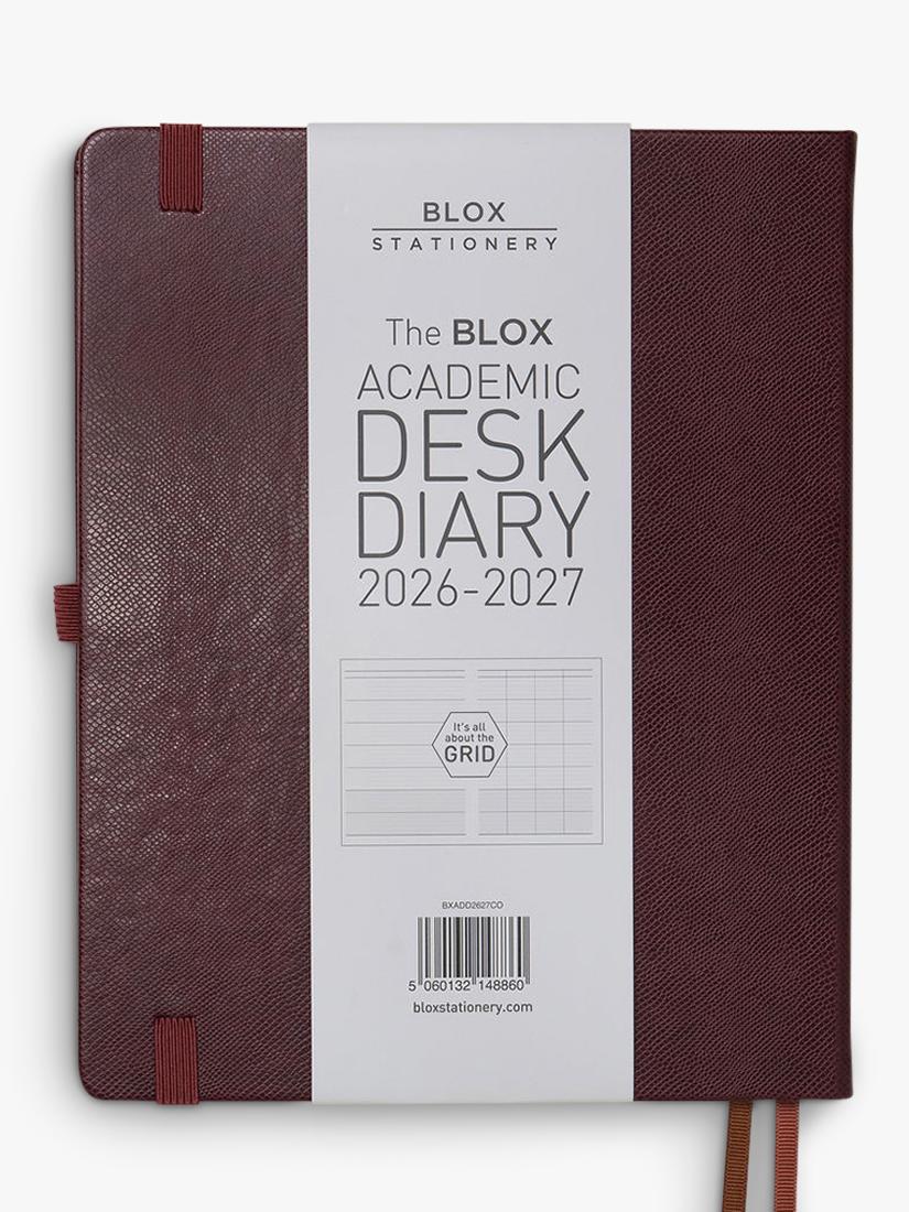 BLOX Academic Desk Diary week to view chocolate brown, imported from the UK