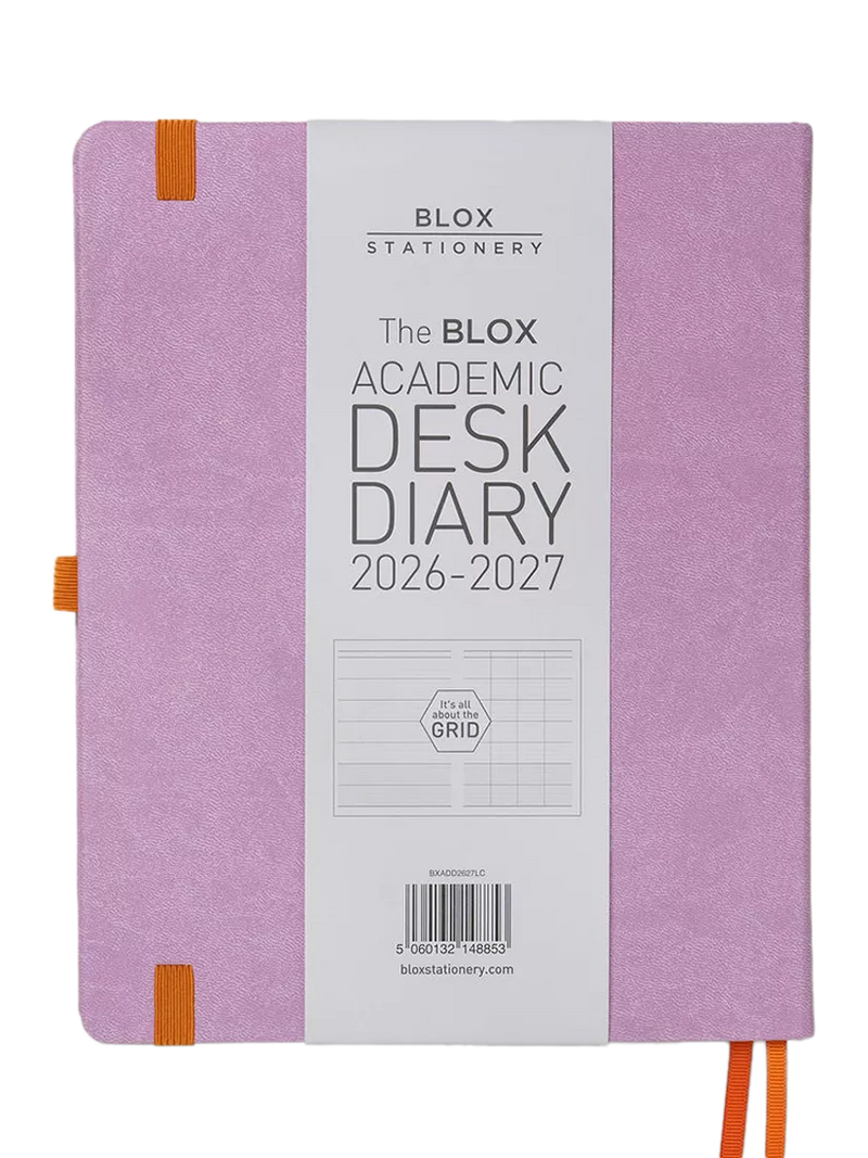 BLOX Academic Desk Diary Purple Large, UK version