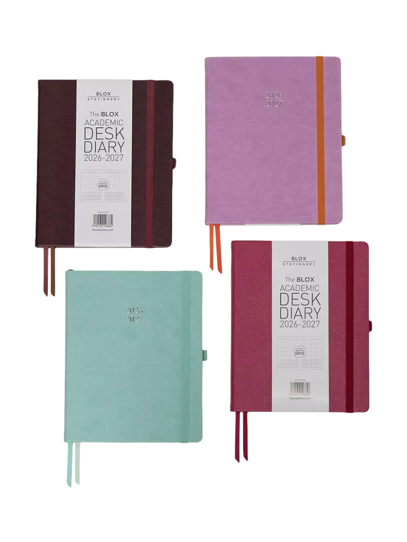 BLOX Academic Desk Diary Purple Large, UK version