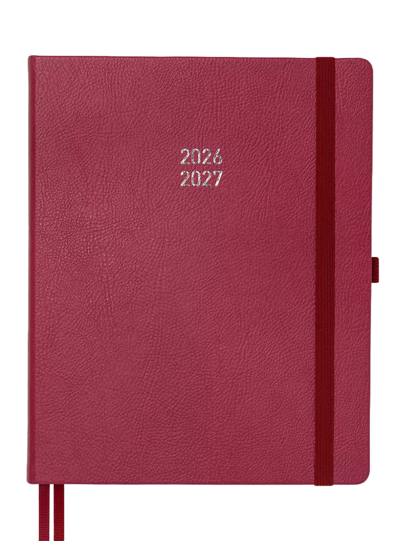 BLOX Academic Desk Diary Raspberry Large, UK version