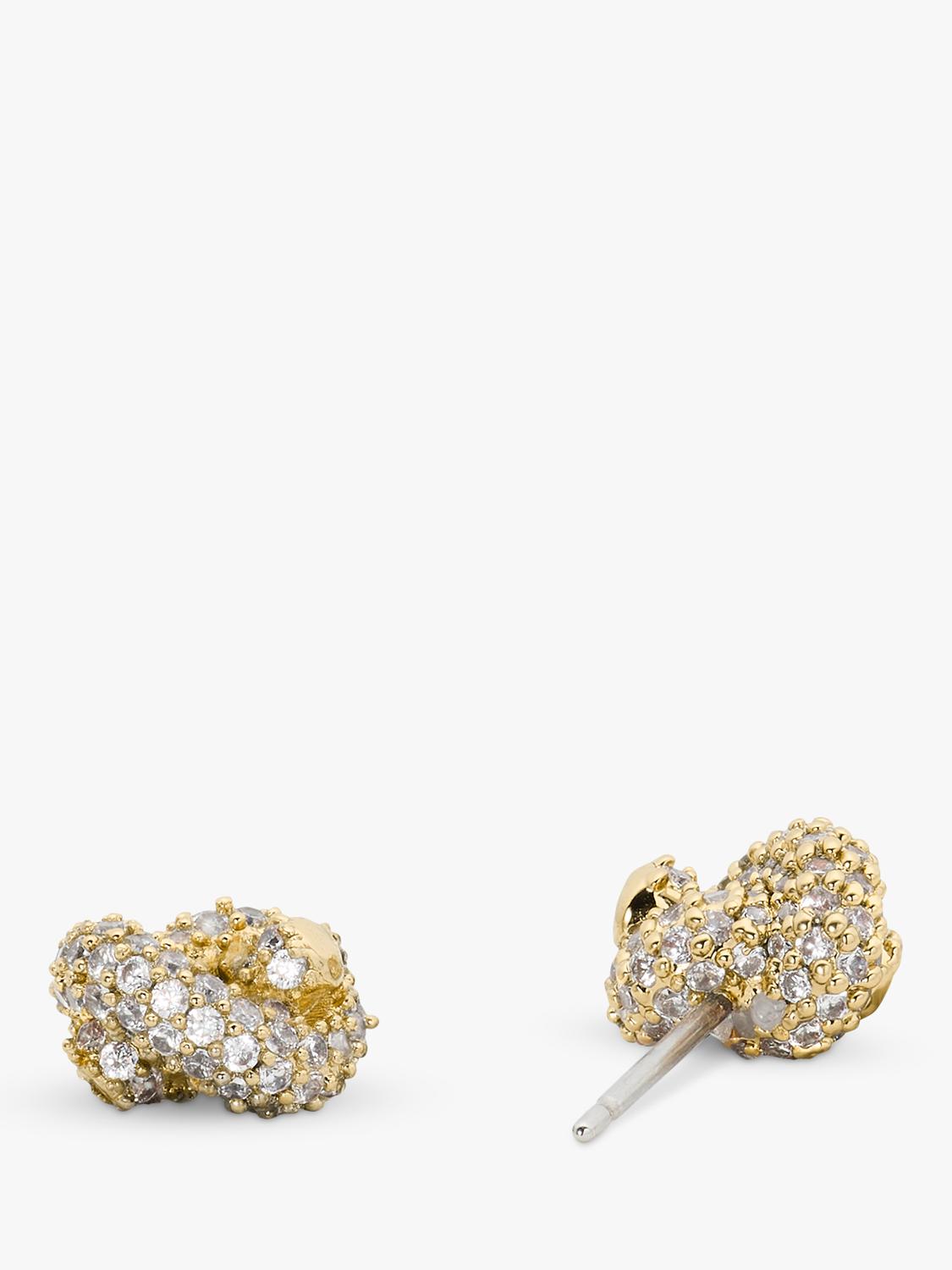 Kate Spade sailors knot stud earrings clear gold, imported from the UK