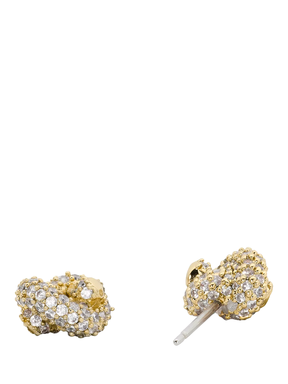 Kate Spade sailors knot stud earrings clear gold, imported from the UK