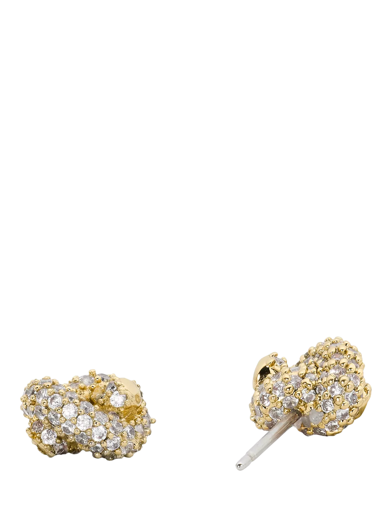 Kate Spade sailors knot stud earrings clear gold, imported from the UK